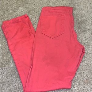 Soft coral colored maternity pants